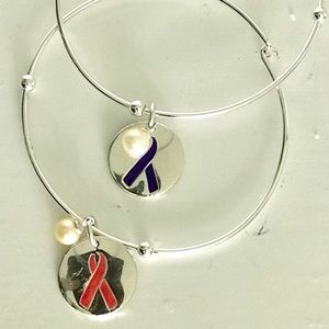 Vantel Pearls Ribbon of Hope Bangles